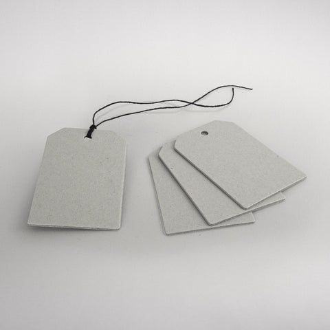 Geschenkanhänger 5,5 x 8,5 cm | Hängeetiketten aus Graukarton | 25 Stück