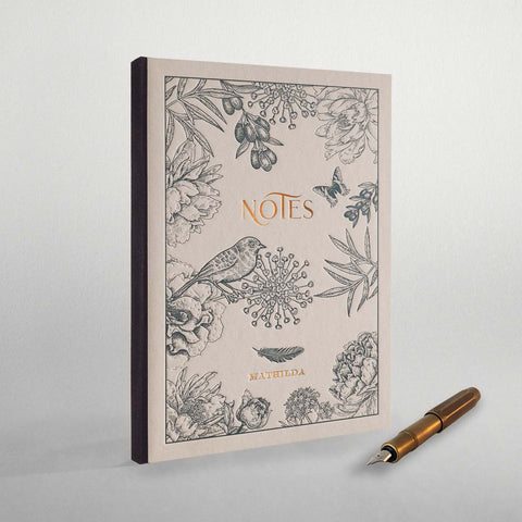 Notizbuch | Tagebuch | Notebook Letterpress - Floral