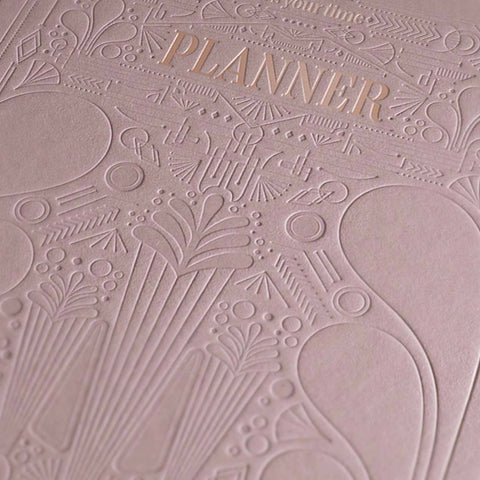 Terminplaner 2025/26 | ArtDeco Stil - Almond | PERSONALISIERBAR | Buchkalender,Kalender,Planner