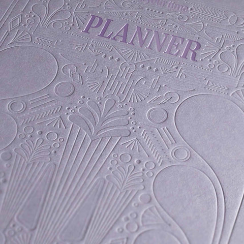 Terminplaner 2025/26 | ArtDeco Stil - Violett | PERSONALISIERBAR | Buchkalender,Kalender,Terminplanner