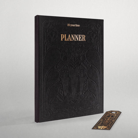 Terminplaner 2025/26 | ArtDeco Stil - Schwarz | PERSONALISIERBAR | Buchkalender,Kalender,Planner